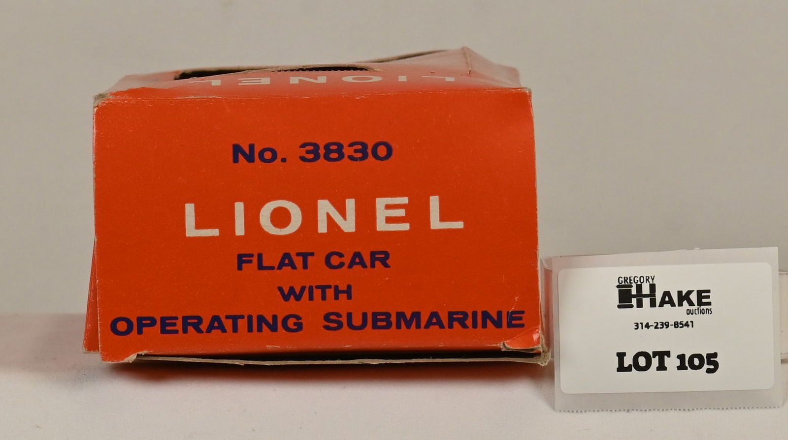 Lionel Postwar 3830 Flatcar w/ Operating Submarine Empty Box (1 of 2)