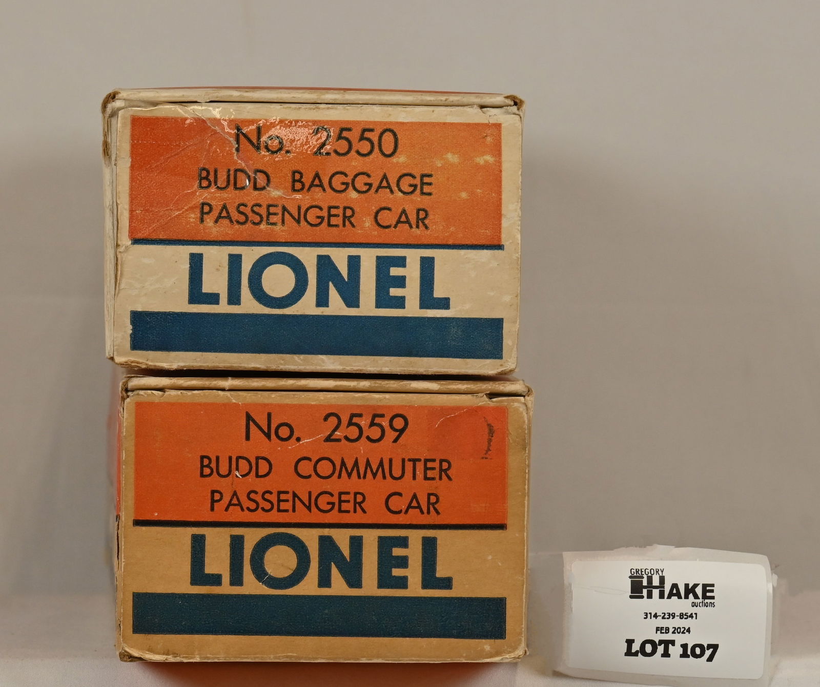 Lionel Postwar 2550 & 2559 B&O Budd Car Boxes (1 of 2)