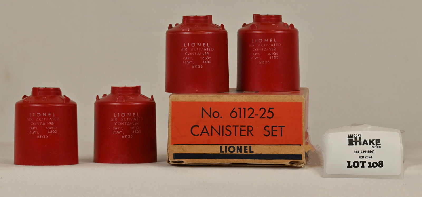 Lionel Postwar 6112-25 4 Cannister Separate Sale Set w/ OB (1 of 2)