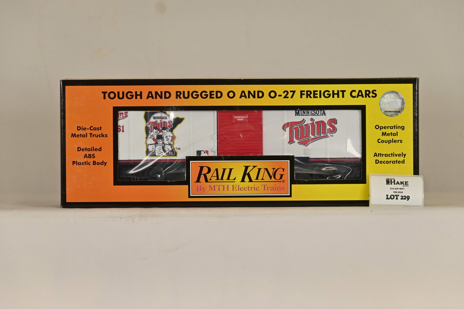 MTH 30-74234 MLB Minnesota Twins Boxcar w/ OB: MTH 30-74234 MLB Minnesota Twins Boxcar w/ OB, C10