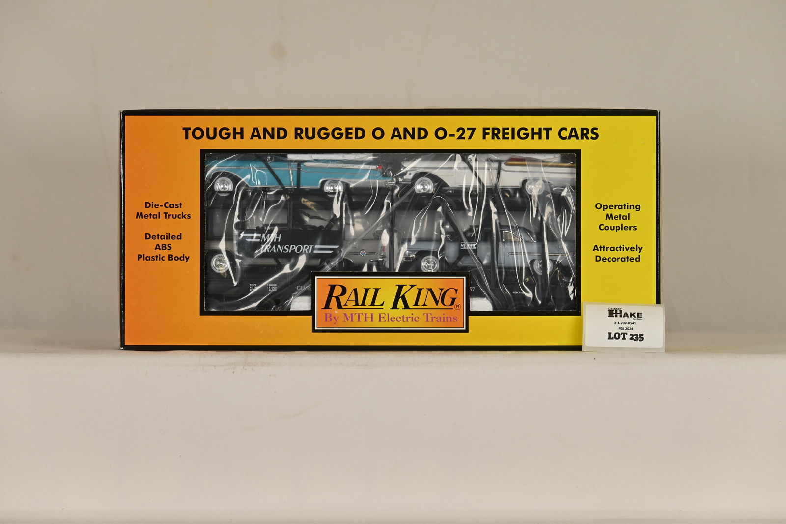 MTH 30-7676 MTH Transport Auto Carrier w/ ERTL '57 Chrysler & '57 Mercury Auto's & OB (1 of 2)