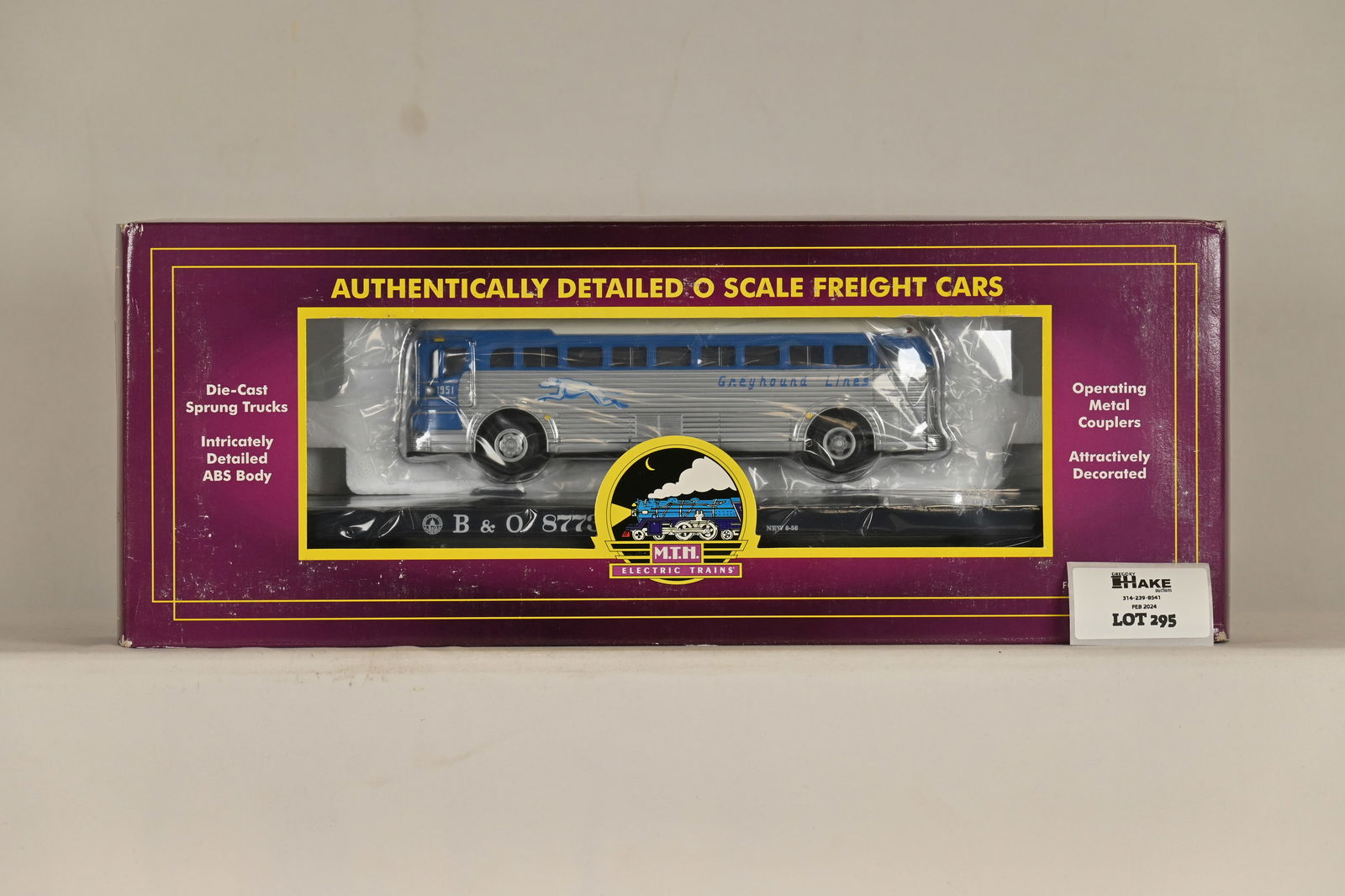 MTH 20-98161 Baltimore & Ohio Flatcar w/ Greyhound B&O Die Cast Bus & OB (1 of 2)