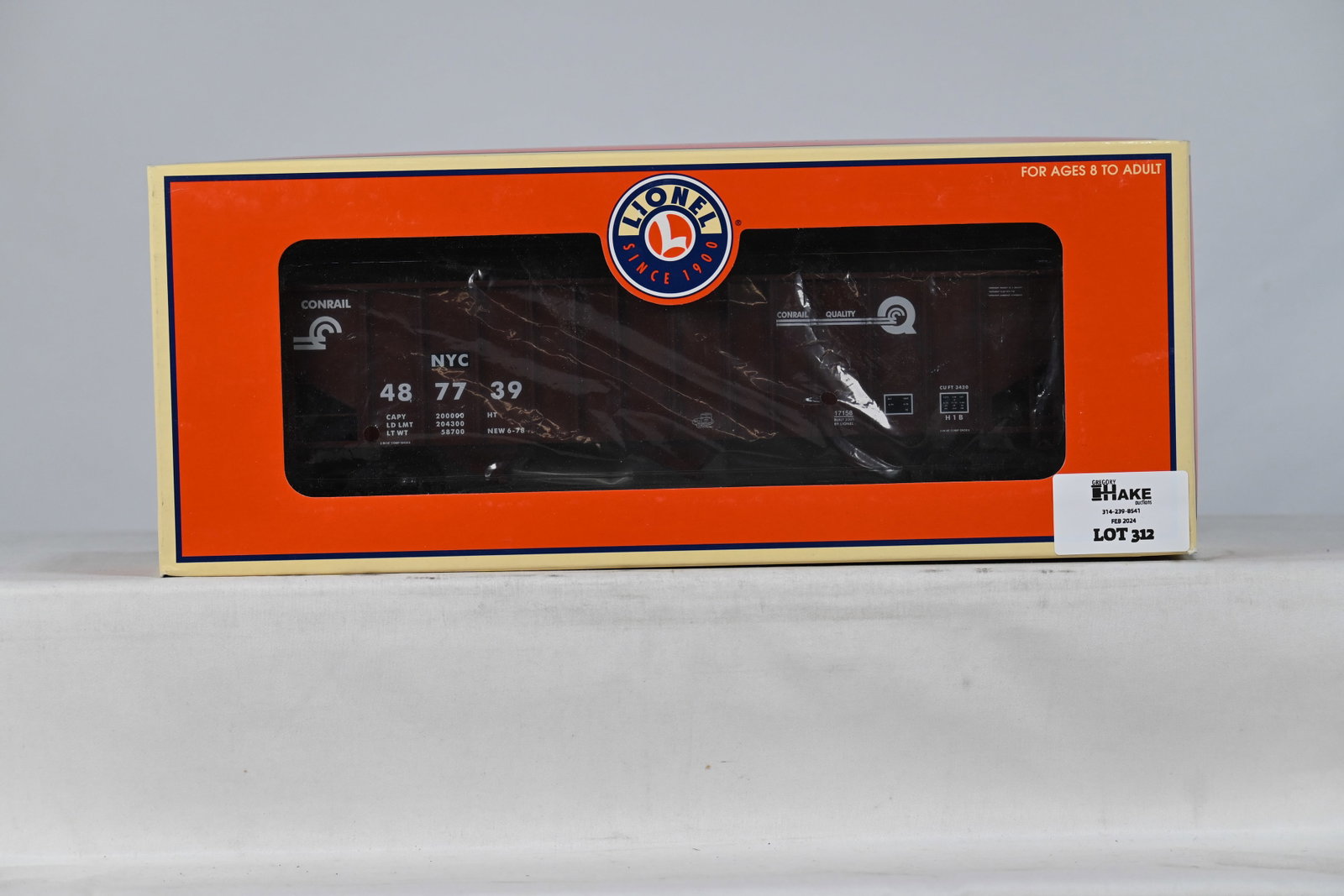 Lionel 6-17158 Conrail Std "O" Hopper w/ OB: Lionel 6-17158 Conrail Std "O" Hopper w/ OB, C10