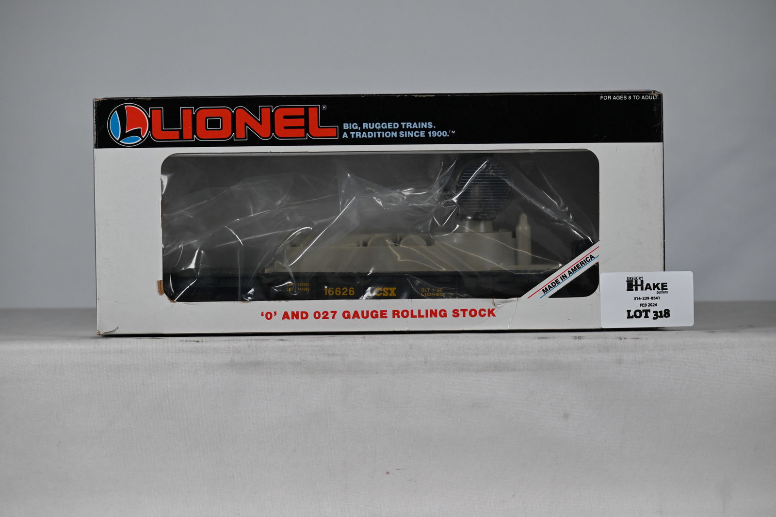 Lionel 6-16626 CSX Searchlight Car w/ OB: Lionel 6-16626 CSX Searchlight Car w/ OB, C10