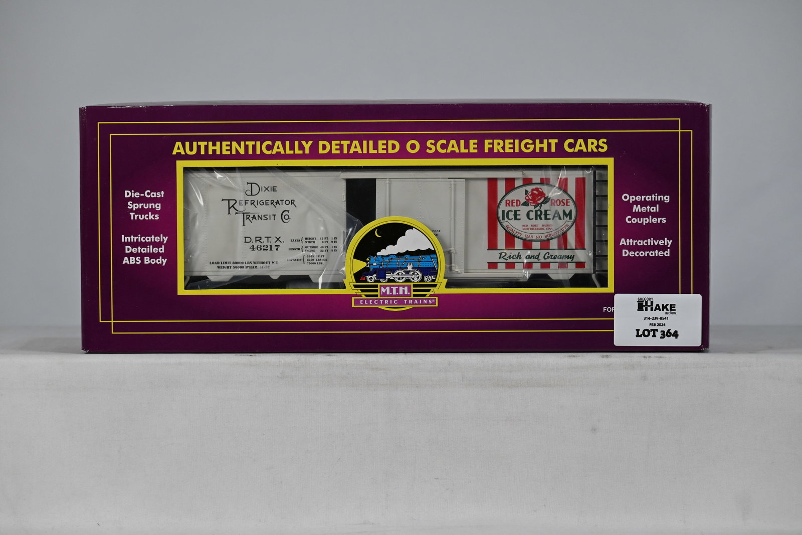 MTH 20-94017 Red Rose Ice Cream Reefer w/ OB: MTH 20-94017 Red Rose Ice Cream Reefer w/ OB, C10