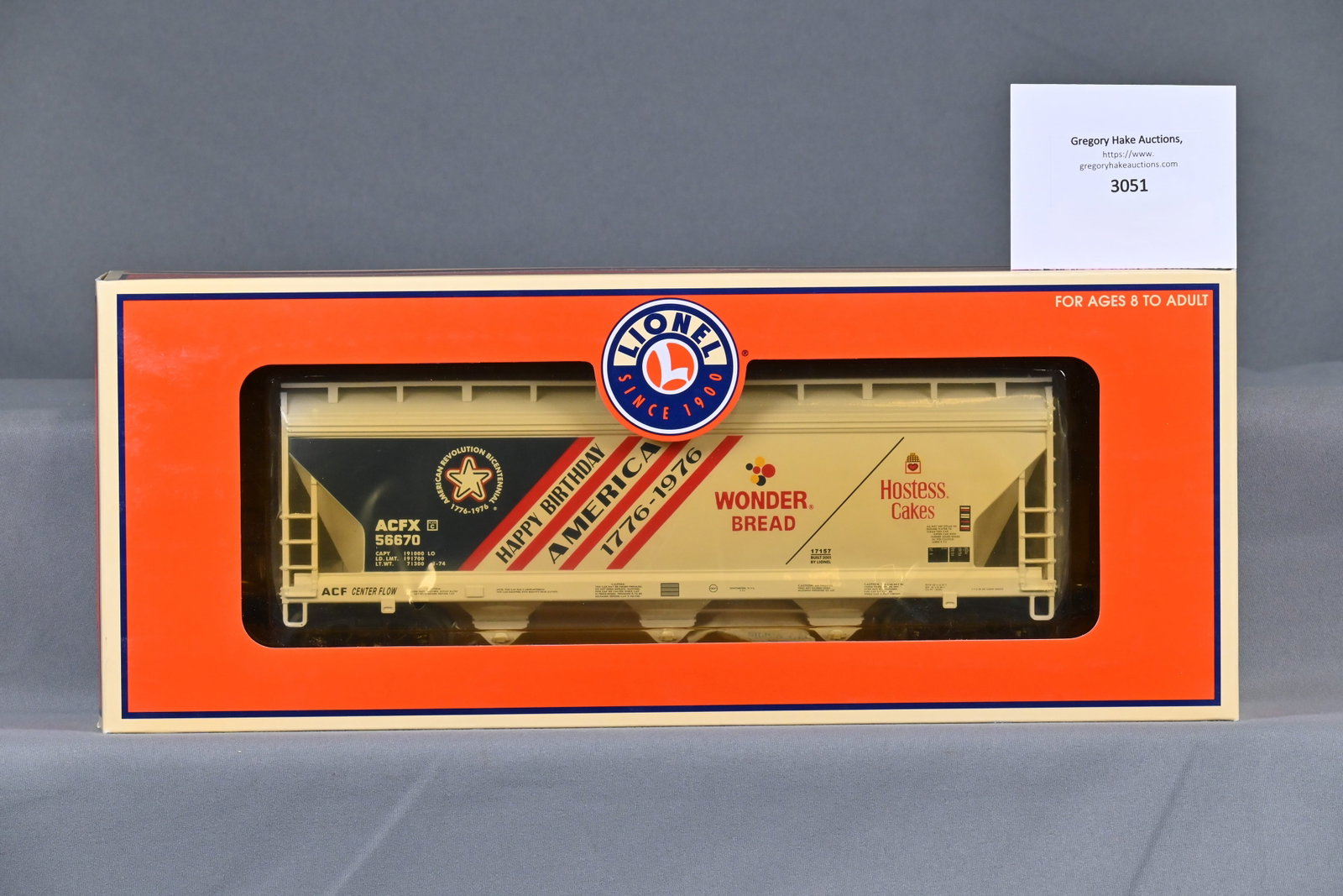 Lionel 6-17157 Hopper 3B ACF Wonder Bread w/OB: Lionel 6-17157 Hopper 3B ACF Wonder Bread w/OB, C10