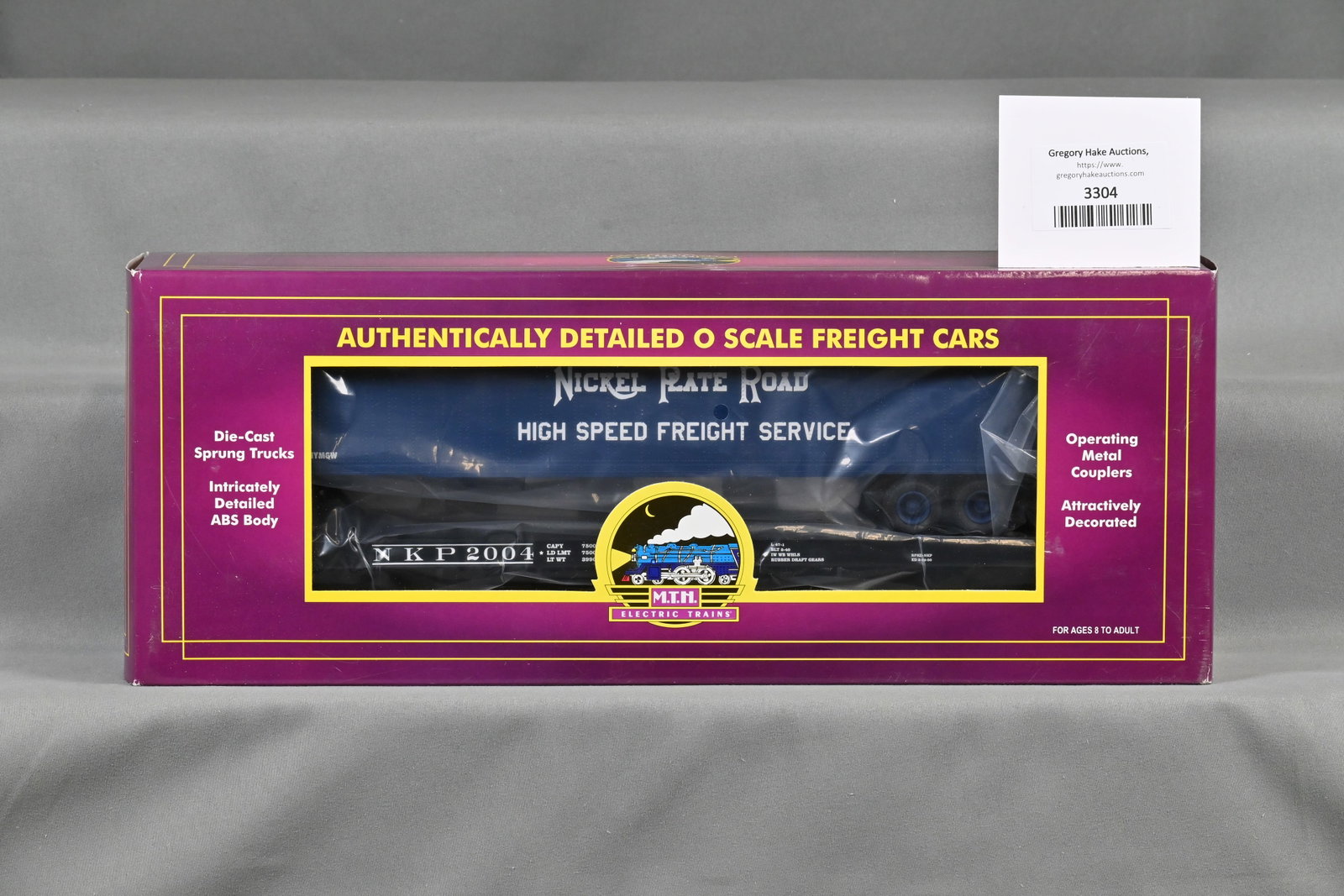 MTH 20-98415 Nickel Plate Road Flatcar w/ 48' Trailer w/ OB: MTH 20-98415 Nickel Plate Road Flatcar w/ 48' Trailer w/ OB, C10