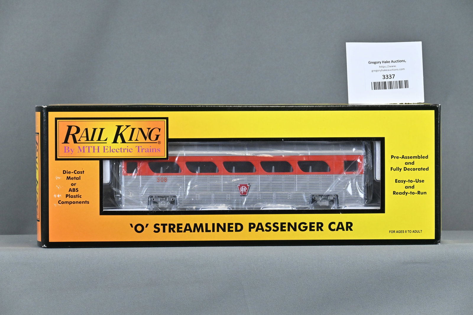 MTH 30-6170 Pennsylvania Aerotrain Coach Passenger Car w/ OB: MTH 30-6170 Pennsylvania Aerotrain Coach Passenger Car w/ OB, C10