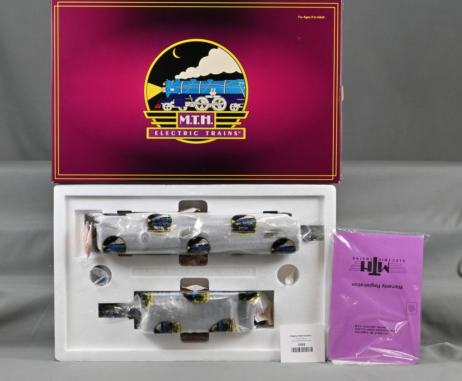 MTH 20-3259-1E Jersey Central 4-6-2 P47 Baldwin Pacific Steam Engine Set w/ Proto-Sound 2.0 & OB (1 of 4)