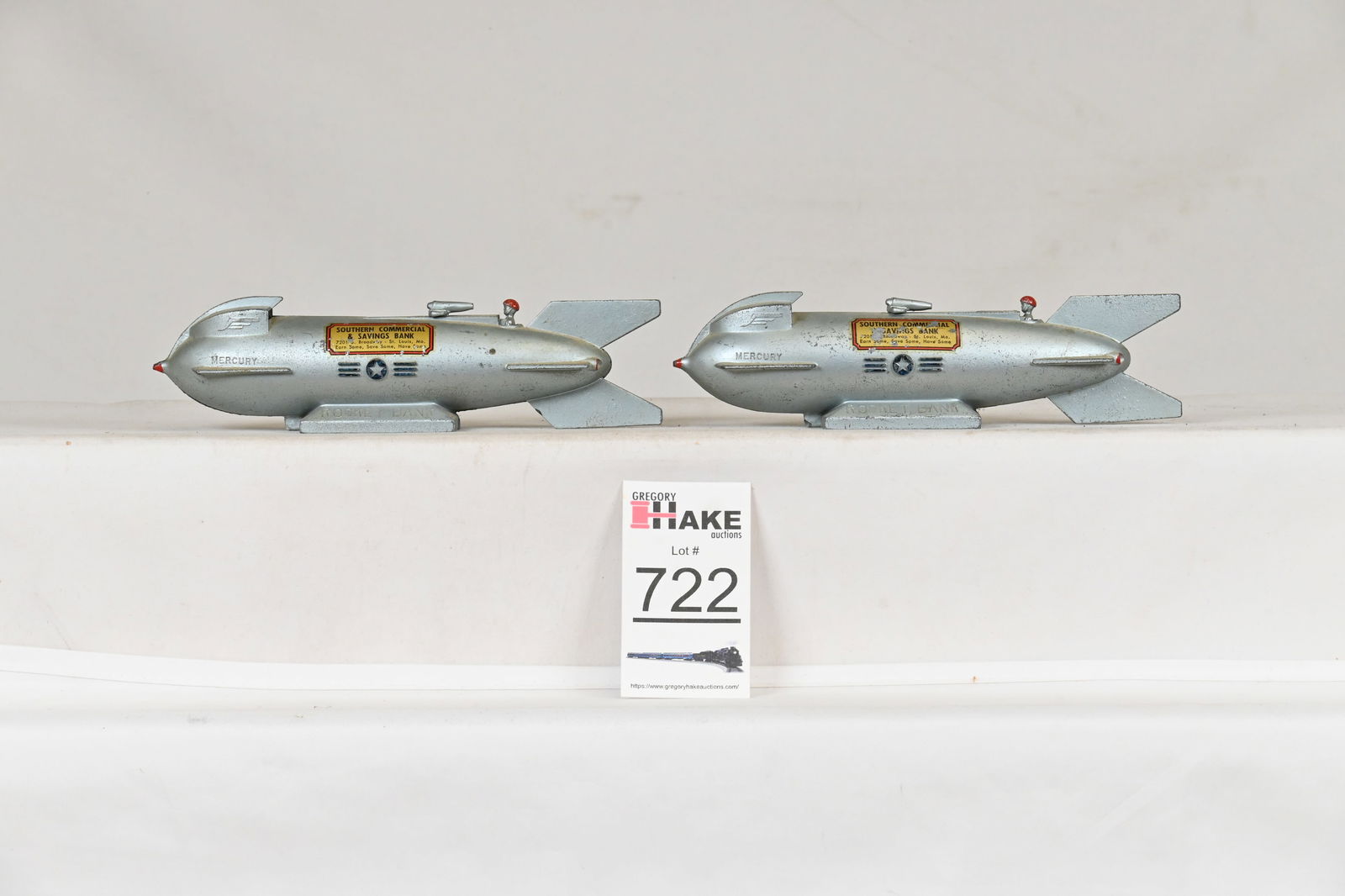 Vintage Set of 2 Southern Commerical & Savings Bank Rocket Banks (1 of 6)