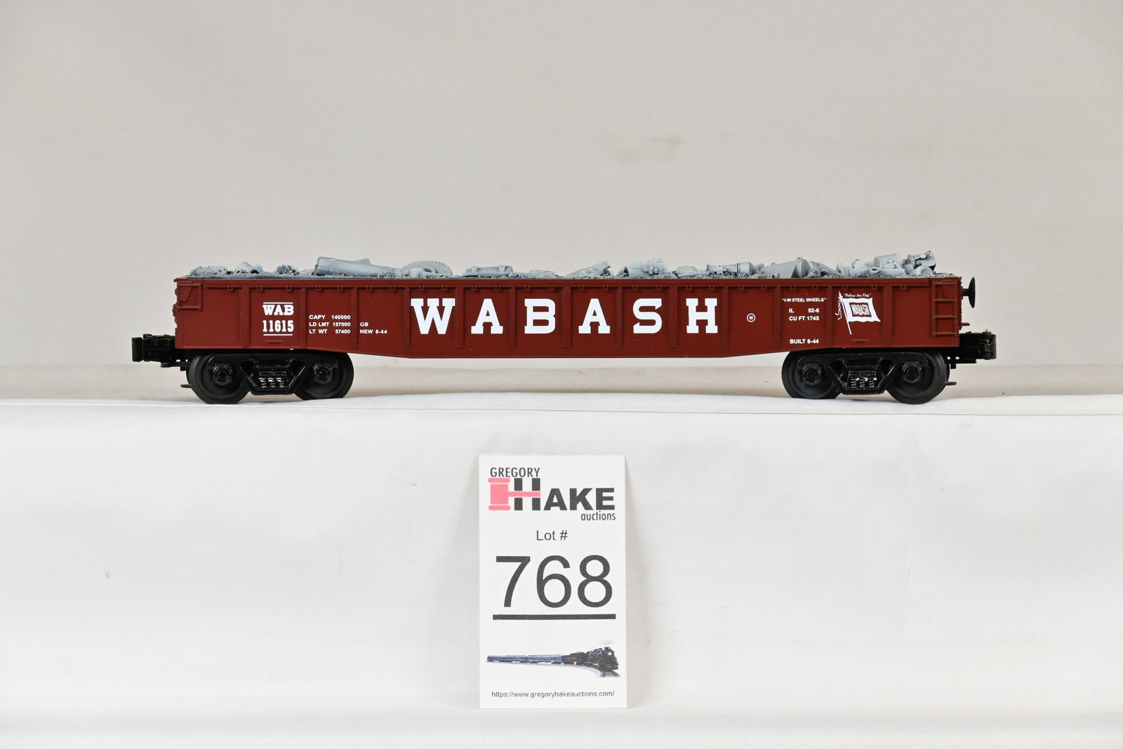 MTH Wabash Gondola: MTH Wabash gondola with removable "junk" load, C8