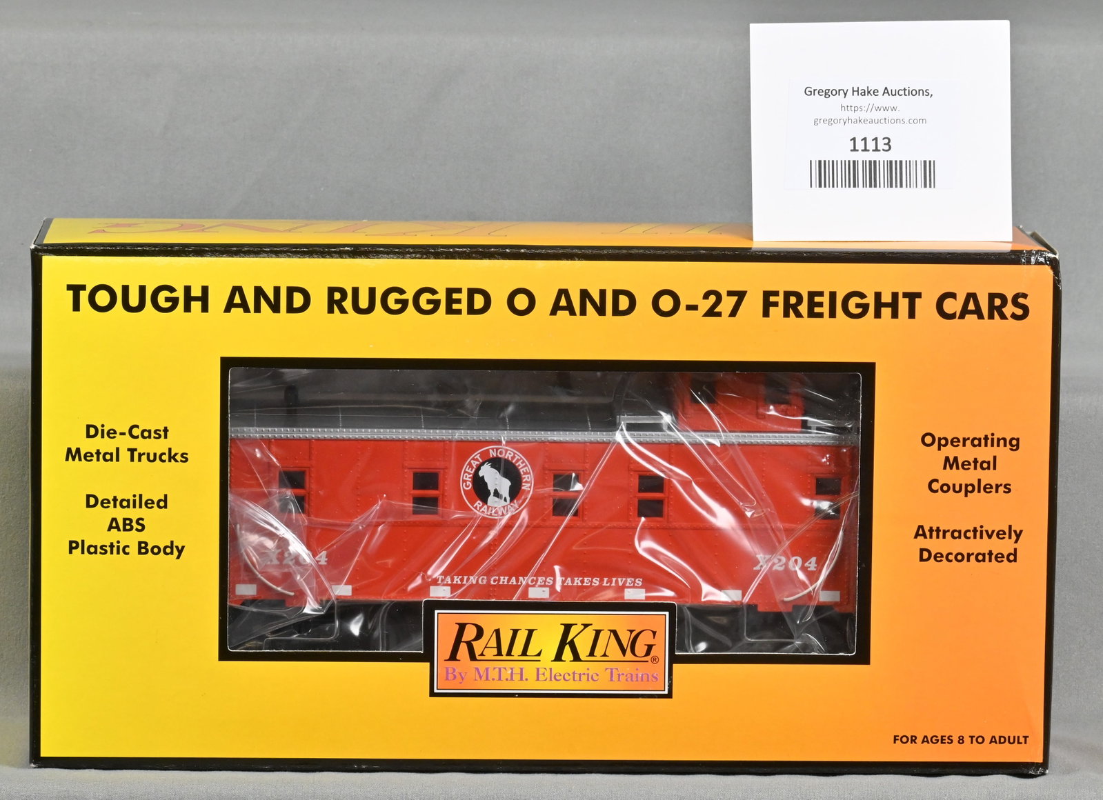 MTH 30-7764 Great Northern Offset Steel Caboose, w/ OB: MTH 30-7764 Great Northern Offset Steel Caboose, w/ OB - C10