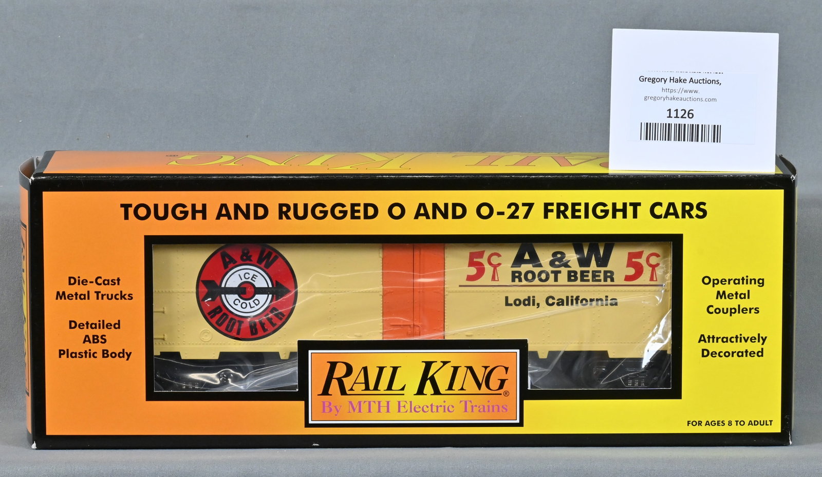 MTH 30-8737 A&W Root Beer Modern Reefer Car, w/ OB: MTH 30-8737 A&W Root Beer Modern Reefer Car, w/ OB - C10