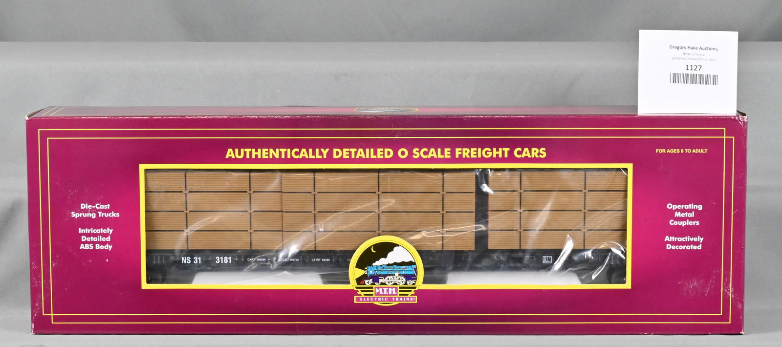 MTH 20-98255 Norfolk Southern Center I-Beam Flat Car w/ Lumber Load, w/ OB (1 of 2)