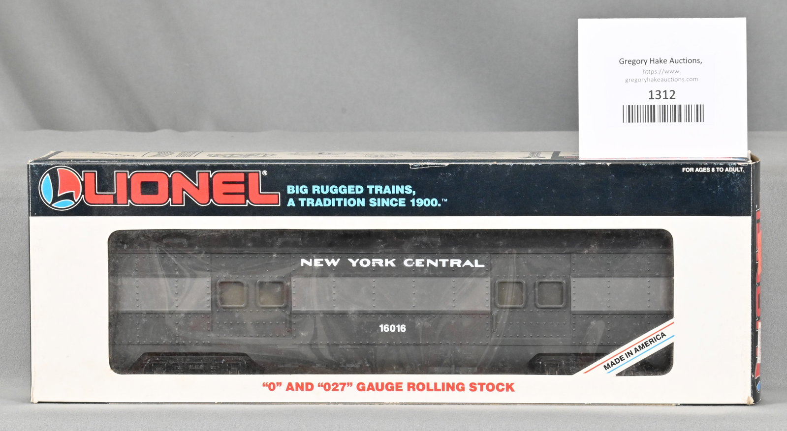 Lionel 6-16016 New York Central Baggage Car, w/ OB: Lionel 6-16016 New York Central Baggage Car, w/ OB - C8