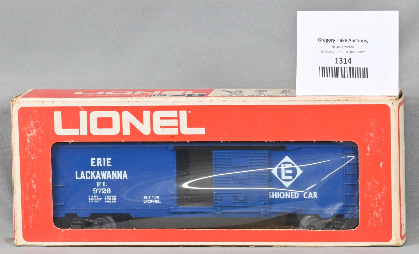 Lionel Erie Lackawanna EL 9726 Cushioned Box Car, w/ OB: Lionel Erie Lackawanna EL 9726 Cushioned Box Car, w/ OB - C8