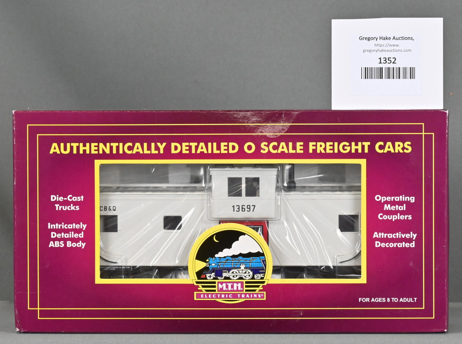 MTH 20-91063 Burlington Extended Vision Caboose, w/ OB: MTH 20-91063 Burlington Extended Vision Caboose, w/ OB - C10