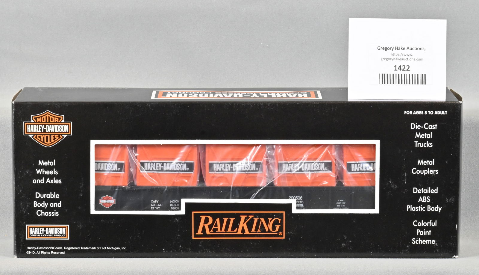 MTH 30-7275 Harley Davidson Gondola w/5 LCL Containers w/ OB (1 of 2)