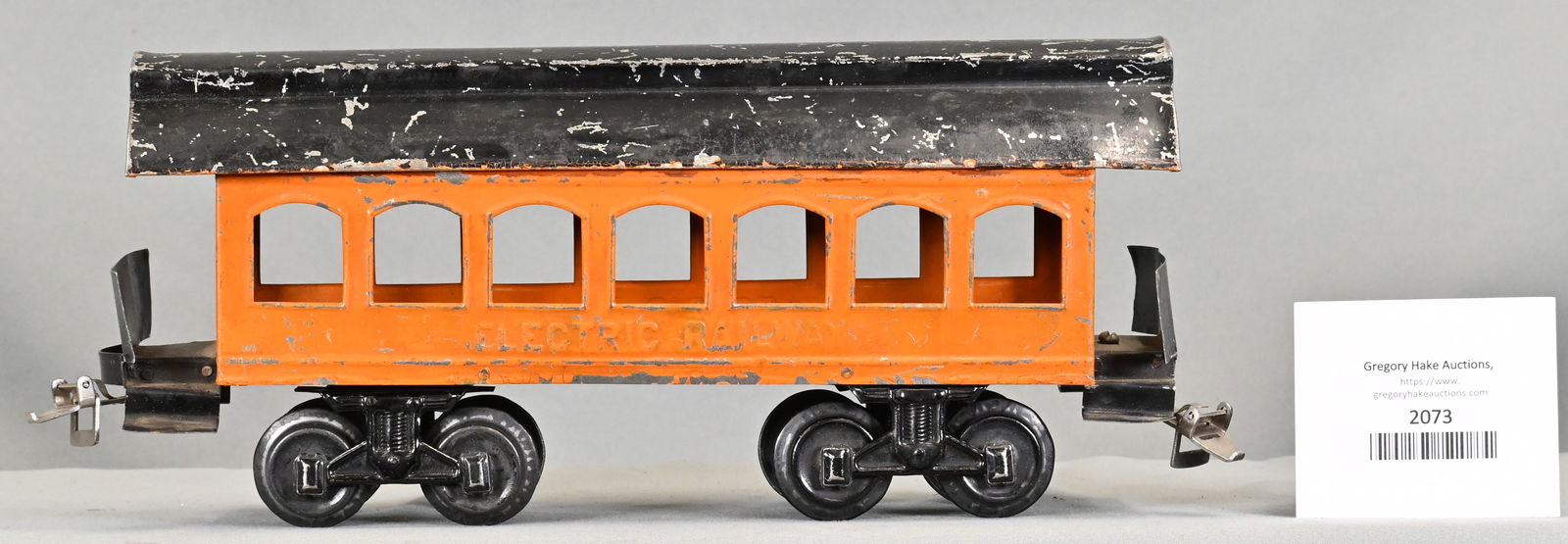 Carlisle & Finch Prewar Orange/Black #13 Coach with ELECTRIC RAILWAY embossed under the windows (1 of 6)