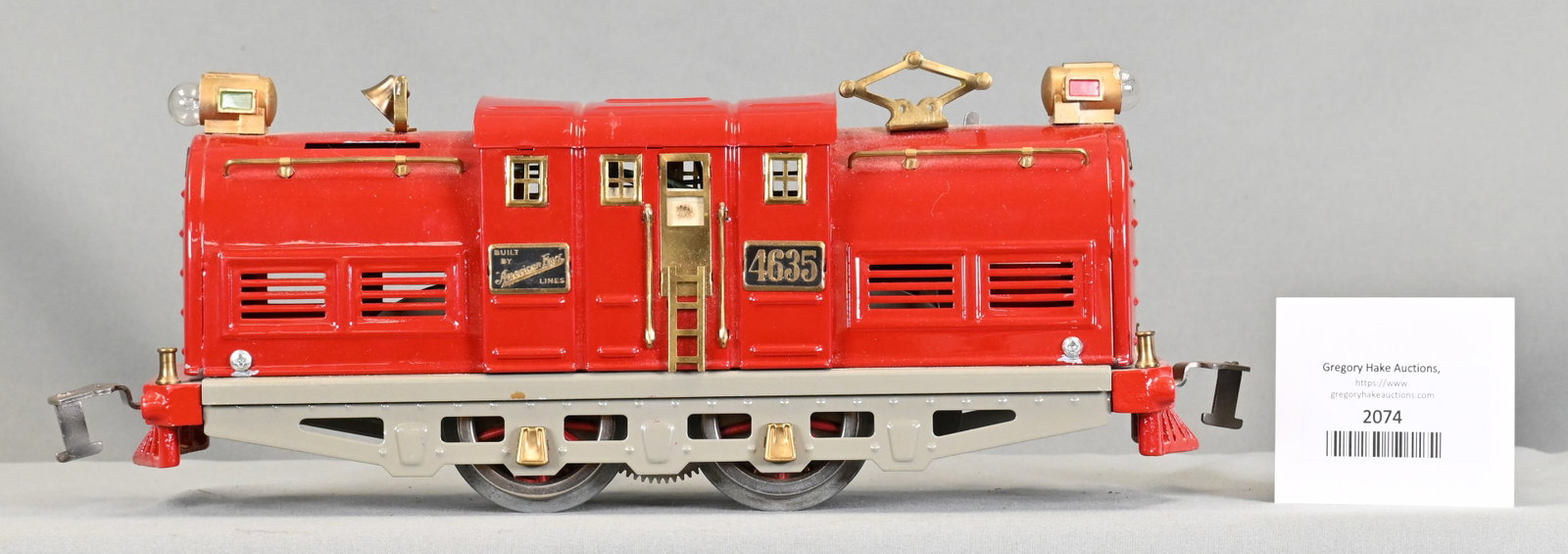 American Flyer 4635 Red/Gray Electric Locomotive: American Flyer 4635 Red/Gray Electric Locomotive, restored to C8. Beautiful.