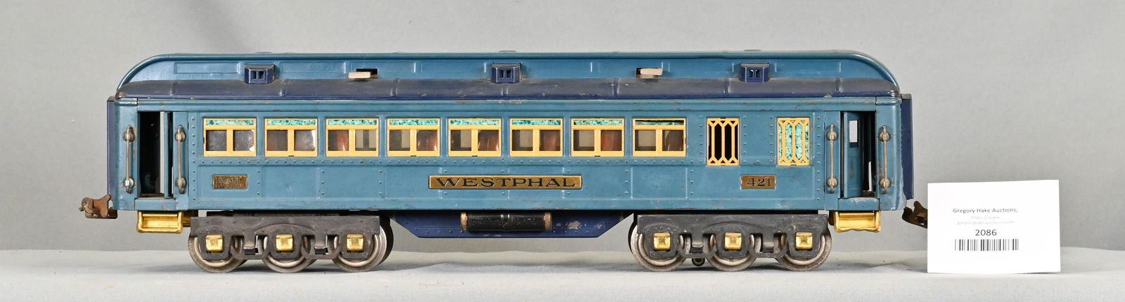 Lionel Prewar Standard Gauge 421 Westphal Blue Comet Passenger Car (1 of 6)
