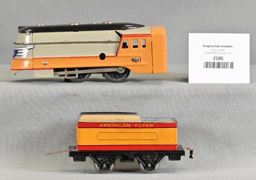 American Flyer Prewar 027 Gauge Hiawatha Steam Locomotive and Tender: American Flyer Prewar 027 Gauge Hiawatha Steam Locomotive and Tender. Loco is restored to a C7/8 and the Tender is Original C7/8.