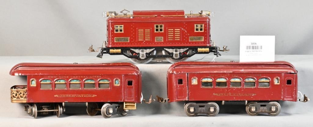 Lionel Prewar Standard Gauge #8 electric locomotive with 35 pullman and 36 observation (1 of 6)