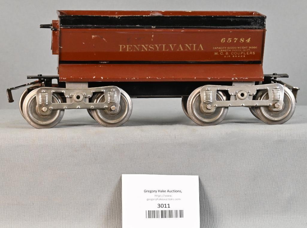 Lionel Prewar #16 Early 1914 Pennsylvania Ballast Car: Lionel Prewar #16 Early 1914 Pennsylvania Ballast Car, C7. Beautiful Car.