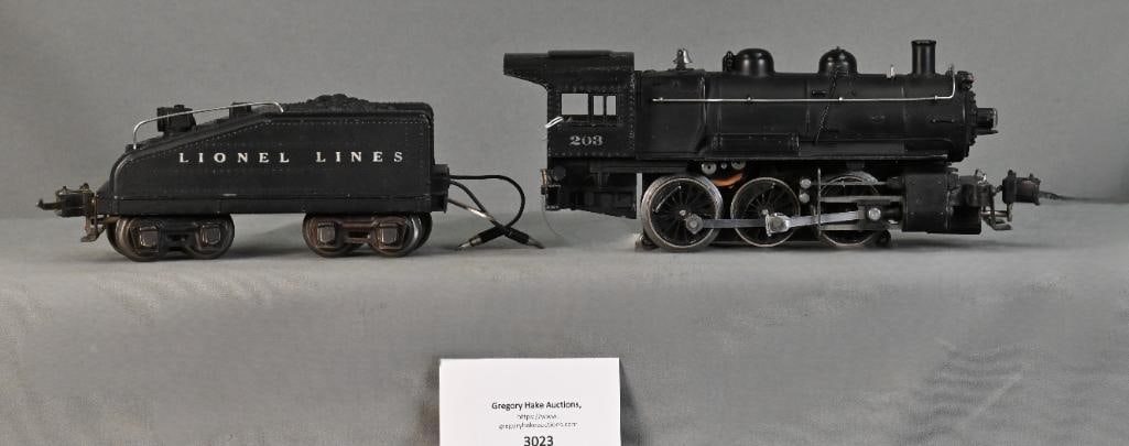 Lionel Prewar O Gauge 203 Steam Switcher Locomotive and 2203T Tender: Lionel Prewar O Gauge 203 Steam Switcher Locomotive and 2203T Tender, C7.