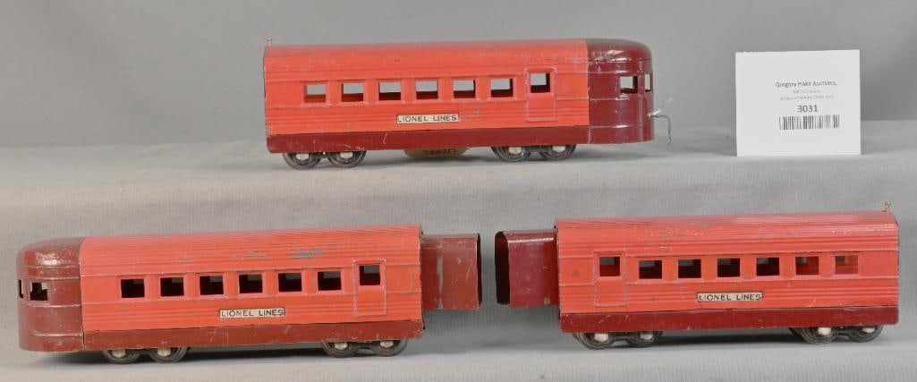 Lionel Prewar 027 Gauge Baby Rail Chief 1701, 1702 and 1703 Passenger Cars (1 of 6)