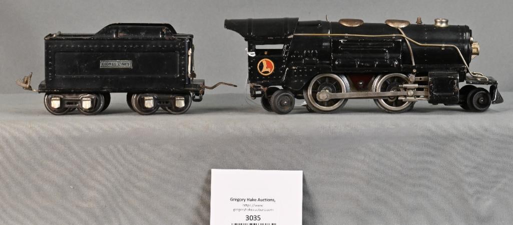 Lionel Prewar O Gauge 259E Steam Locomotive and Tender: Lionel Prewar O Gauge 259E Steam Locomotive and Tender, C6/7.