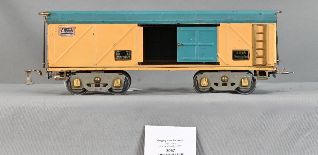 American Flyer Prewar Wide Gauge 4018 Boxcar: American Flyer Prewar Wide Gauge 4018 Boxcar, lower C7.