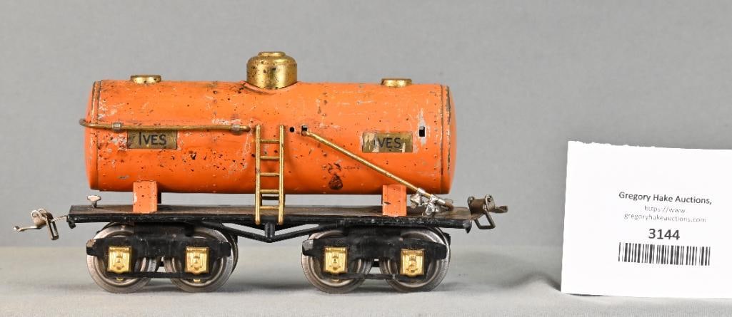 Ives / Lionel Prewar O Gauge Transition No. 66 Orange Tank Car (1 of 3)