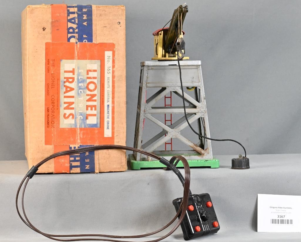 Lionel 1942 Prewar 165 Gray Superstructure Operating Crane w/ Original Box (1 of 5)