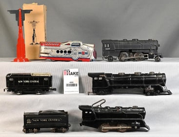 Group of Marx Locos, Tenders and an accessory