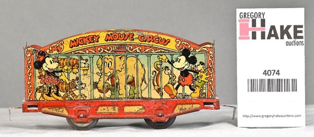 Lionel Prewar O Gauge Mickey Mouse Circus Car from 1935 #1536 Mickey Mouse Circus Set