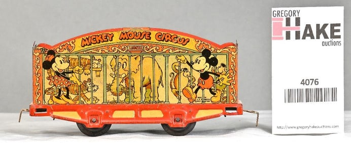 Lionel Prewar O Gauge Mickey Mouse Circus Car from 1935 #1536 Mickey Mouse Circus Set