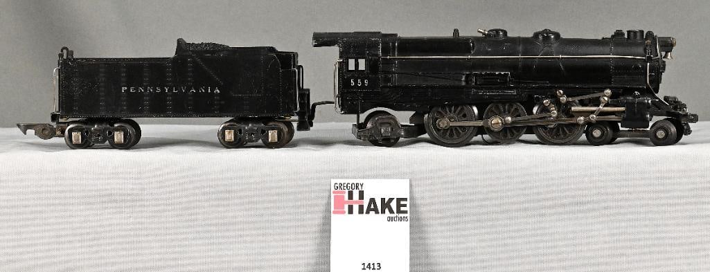 American Flyer Prewar 559 Steam Pacific Locomotive and Tender: American Flyer Prewar 559 Steam Pacific Locomotive and Tender, C7.