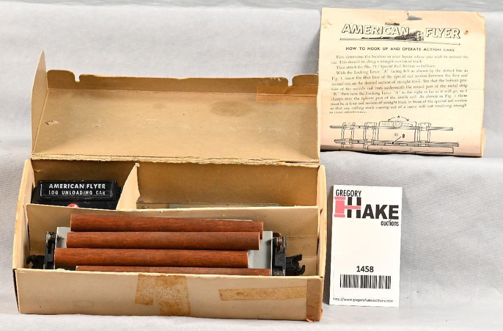 American Flyer 914 Log Unloading Car w/ OB &Contents (1 of 2)