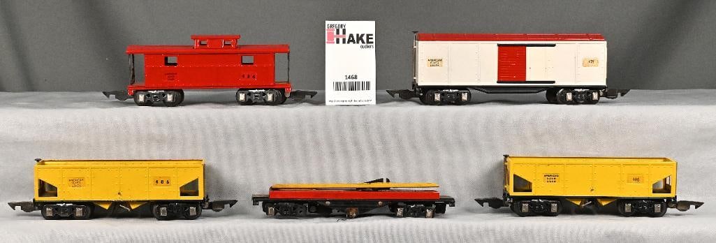 5 American Flyer O Gauge Freight Cars: 5 American Flyer O Gauge Freight Cars, C7.