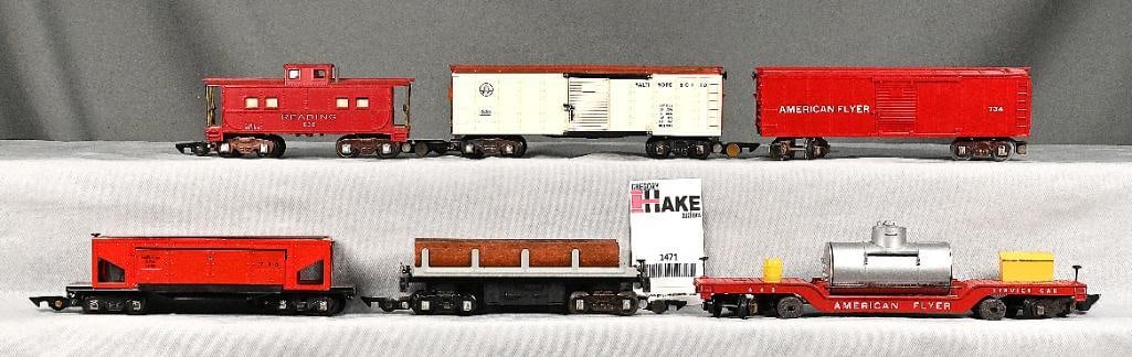 6 American Flyer S Gauge Freight Cars: 6 American Flyer S Gauge Freight Cars, C7