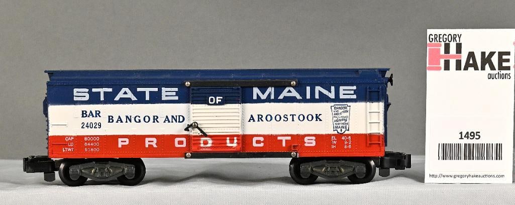 American Flyer 24029 State of Maine Boxcar: American Flyer 24029 State of Maine Boxcar, C7/8.