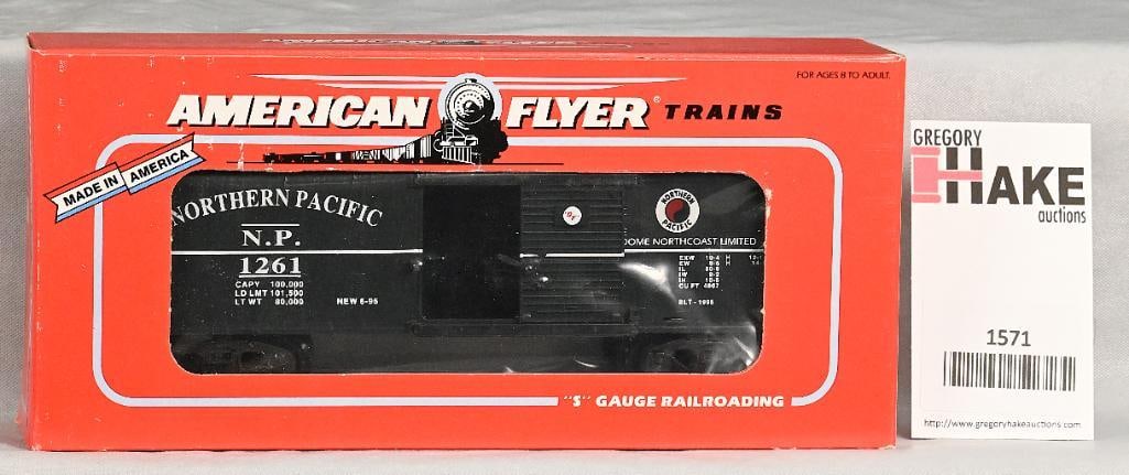 American Flyer 6-48492 Northern Pacific Boxcar w/ OB: American Flyer 6-48492 Northern Pacific Boxcar w/ OB, C9.