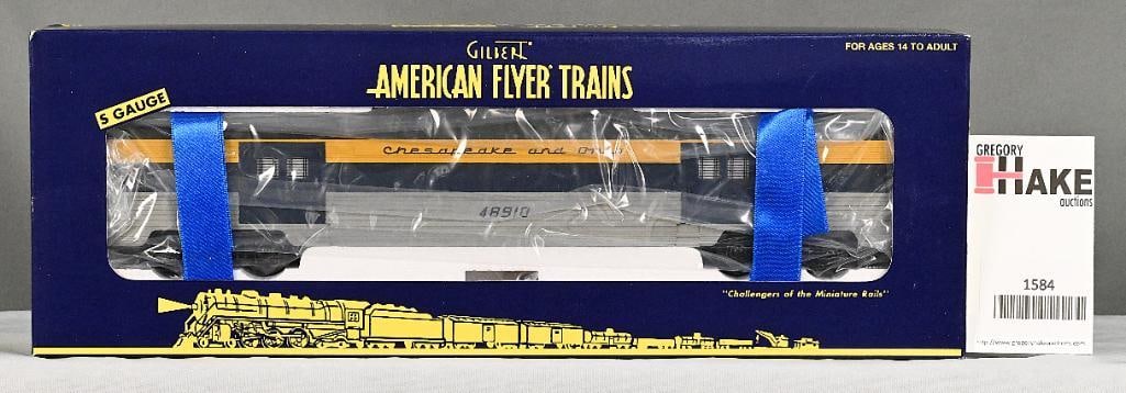 American Flyer 6-49934 C&O Add-On Baggage Car w/ OB: American Flyer 6-49934 C&O Add-On Baggage Car w/ OB, C9.