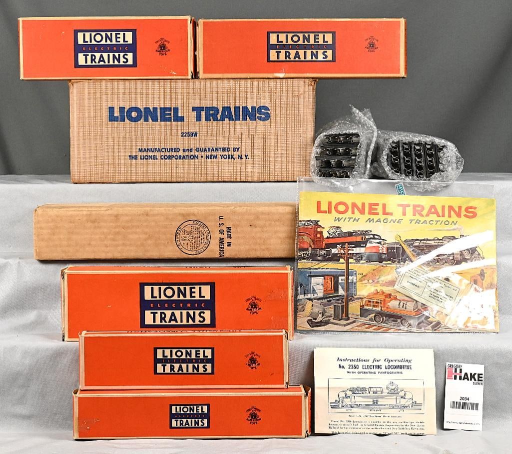 Lionel Postwar 2259W -2350 NH Electric Freight Set w/ Orig Boxes & Set Box (1 of 10)