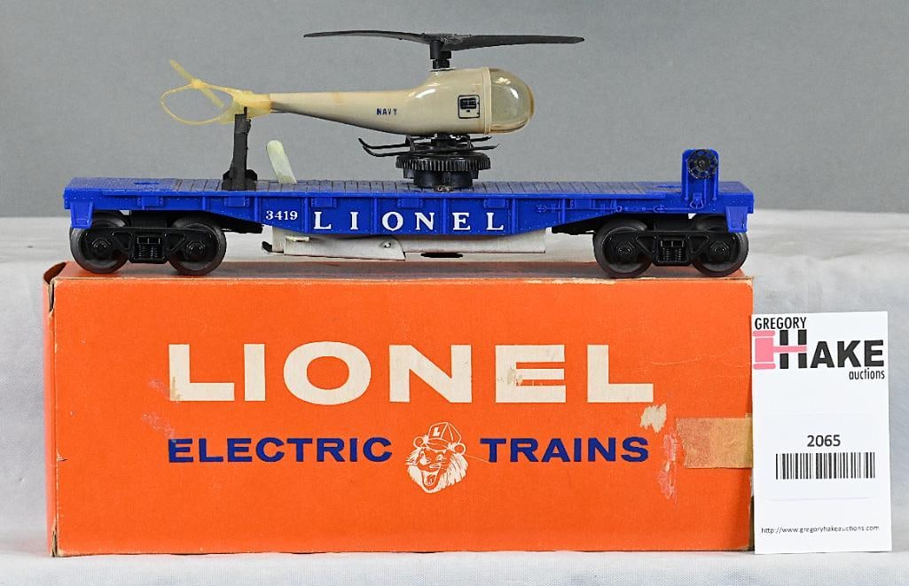 Lionel Postwar 3419 Operating Helicopter Car w/ OB (1 of 6)