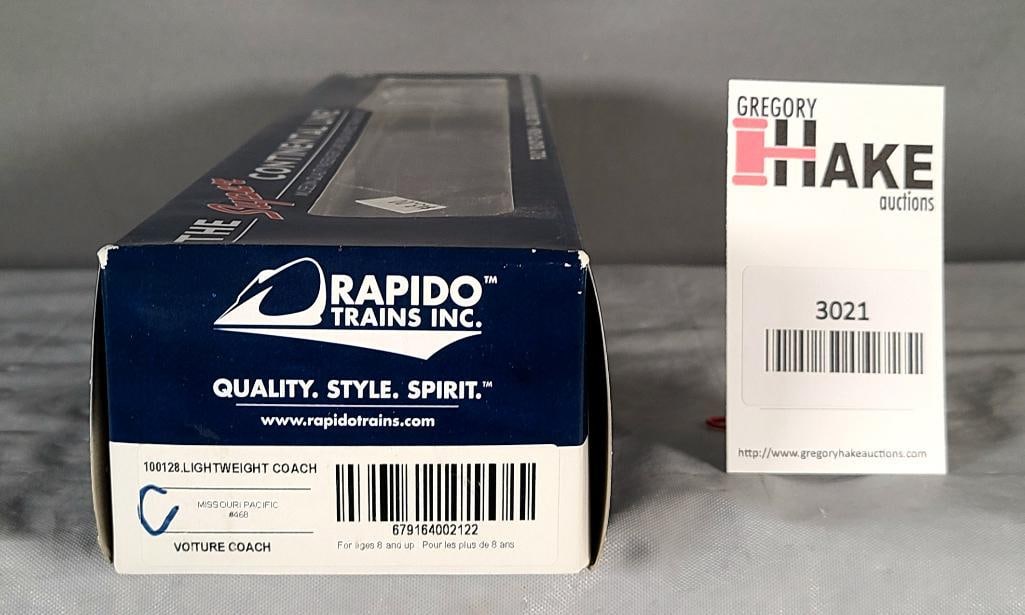 Rapido Trains Inc. HO Scale Engine: Rapido Trains Inc. HO Scale Engine 100128 Lightweight Coach Missouri Pacific #468