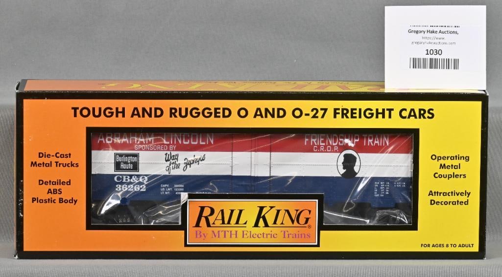 MTH 30-7834 Burlington Modern Reefer w/ OB: MTH 30-7834 Burlington Modern Reefer w/ OB, C10