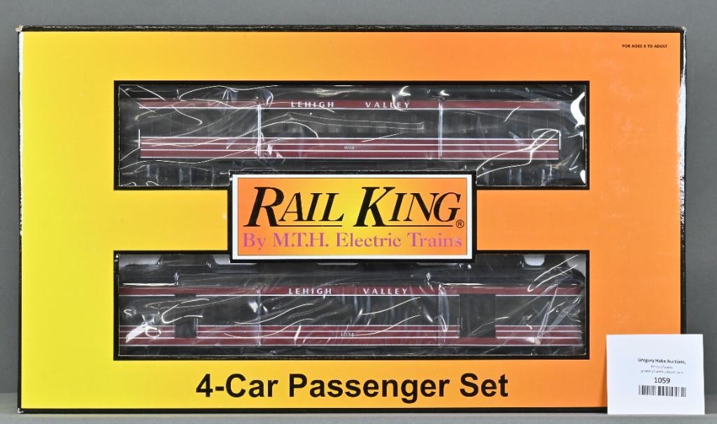 MTH 30-6976 Lehigh Valley 4 car 60ft Madison Passenger Set  w/ OB (1 of 2)
