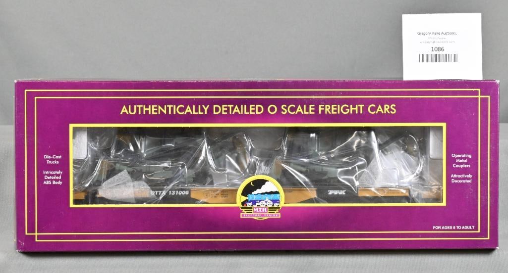 MTH 20-98378 US Army 47' TTX Heavy Duty Flatcar w/ (2) D&R Military Tractors & OB (1 of 1)